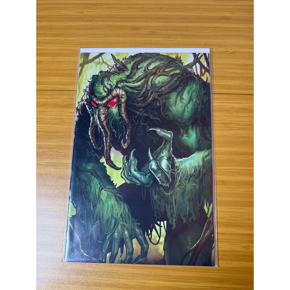 Swamp Thing Comic Book Cover Art Print Monster Creature Red Eyes Green Swamp